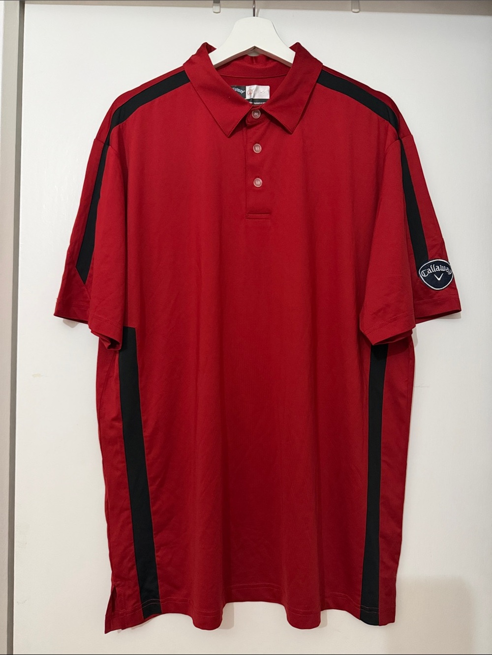 Callaway Red Polo with Black Accent Panels